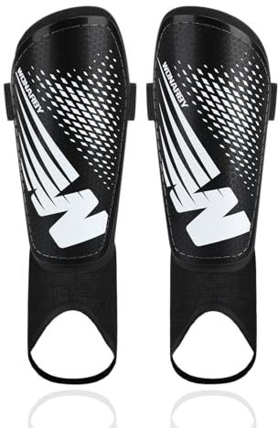Espinilleras para niños, protección para el tobillo de fútbol, equipamiento de fútbol con cierre de velcro ajustable, ligeras, duraderas, antideslizantes, para niños y niñas de 5 a 7 años, color negro
