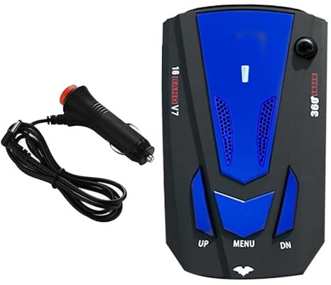 Junterone Détecteur de Radar pour Voitures Automatique 360 Degrés Mode Ville/Autoroute Aide à la Conduite Vocale pour Voitures C Installation Facile