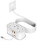 Travel Extension Lead, BEVA Power Strip with Retractable USB C Cable, 2 Way Power Socket with 3 USB Ports (1 USB C), 1.5M Extension Cable Cords for Cruise Travel Hotel Home Office Camping - White