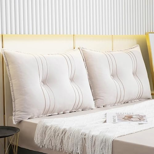Fodera per testiera letto, tappezzata in velluto di cotone, per letti matrimoniali, king size, singoli, imbottite, per camera da letto di bambini e adulti, cuscino per lo schienale (90 x 60 x 15 cm,