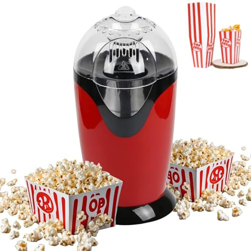 Máquina para Hacer Palomitas de maíz de 1200 W, máquina eléctrica para Hacer Palomitas de maíz de 2,6 L con Revestimiento de Olla Antiadherente, Olla para Hacer Palomitas de maíz con Tapa extraíble