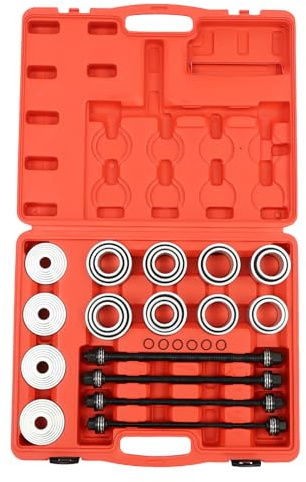 WEIGR Ensemble de 28 pièces d'outils pour silentblocs - Kit de manchons de presse et de traction pour roulements, bagues en caoutchouc et paliers d'essieu | Outil de montage et de démontage pour