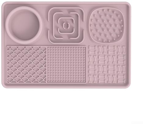 Tappetino per leccare animali domestici, design antiscivolo con ventosa, sicuro e facile da mantenere (rosa)