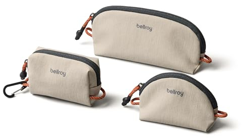 Bellroy Lite Pocket Trio, lätta små fodral, set med 3 - Ash | Set med 3 superlätta småväskor för att organisera och fästa till din väska