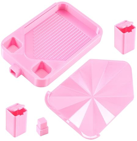 Beaded Painting Tray, Multi-Functional Rhinestone Storage Containers Tray with Prismatic Shine Lid Diamond Art Accessories Tools for Painting Beads