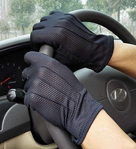 Men's Breathable Cycling Gloves UV Sun Protection Driving Gloves Lightweight Touch Screen Gloves Knitted Anti-slip Full Finger Mitt for Outdoor Riding Climbing Hiking Camping