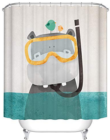 Boyouth Kunst-Muster, Digitaldruck, Duschvorhang für Badezimmer, Polyester, wasserdicht, mit Haken 70Wx70H(180cm*180cm) Multicolor03