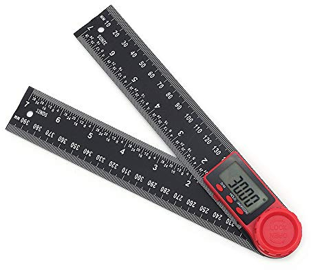 DollaTek 2 in 1 Digital Display Angle Ruler Protractor Digital Caliper Black Vernier Caliper Level (0-200mm)