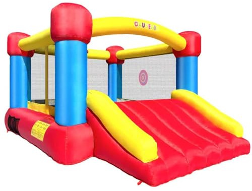 Causeair Inflatable Bounce House with GFCI Blower,12 ft L x 9 ft W,Basketball Hoop,Dart Ball Game,Durable PVC Coated Bounce Area,Jumping Bouncy Castle with Slide