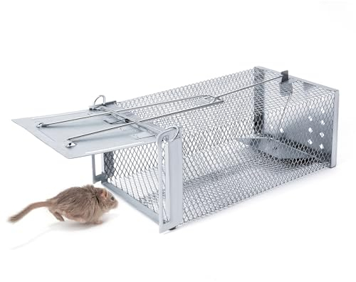 Piège à Souris Vivant, Taille XXL, de qualité supérieure, très Sensible, respectueux des Animaux et réutilisable, Convient pour la Cuisine, Le Jardin, l'entrepôt (argenté)