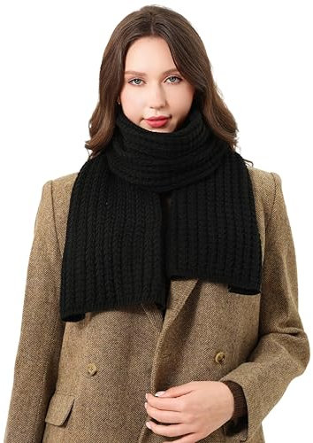 DonDon Schal Damen Winter Winterschal Strickschal - Schwarz