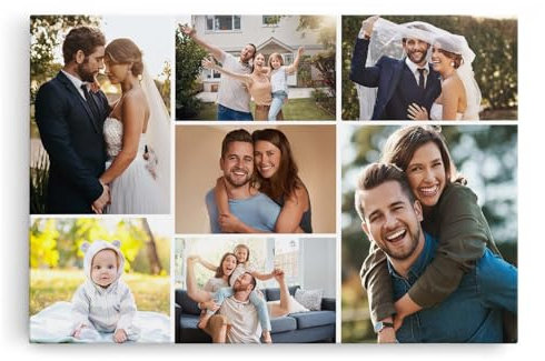 Paul Sinus Wandbild Collage - SOFORT ONLINE Upload - gestalten Sie selbst Ihre Fotos auf Leinwand - in verschiedenen Größen personalisieren