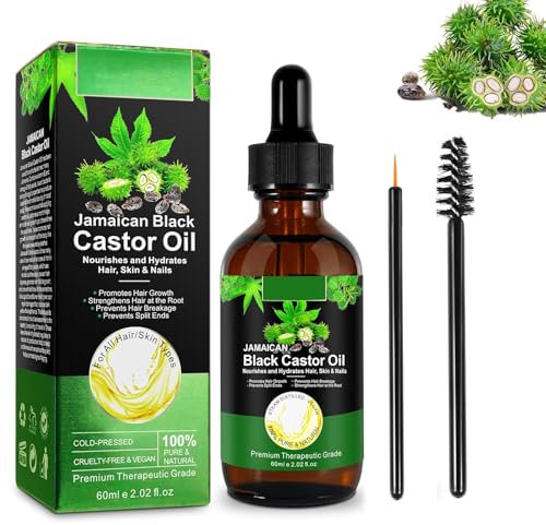Castor Oil Haaröl,Rein &Natürlich,Feuchtigkeitsspendendes Haarpflegeöl für Haarwachstum,Stärkung& Glanz,Kopfhautpflege & Splissreparatur,60ml