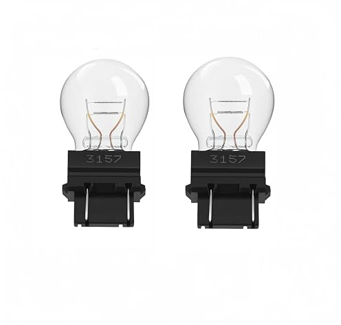 Kadiby 2 Pack 3157 4157 Bulb, P27/7W Brake/Tail/Turn Signal Light Bulbs DRL(Daytime Running Lights) 3157ll 12V 3047 3057 4057 4114 Trailer Bulbs Fit F150 Focus Altima Silverado Jeep Cherokee.