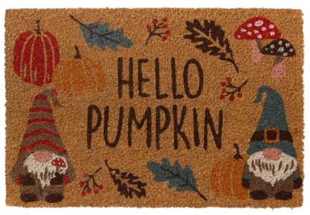 OHS Autumn Door Mat Pumpkin Print, Non-Slippery Heavy Duty Stylish Halloween Decorations Washable Door Mat Indoor Outdoor Trapping Doormats, Brown - 40 x 60cm