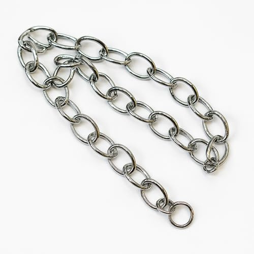 Xcel Home Chaîne à maillons ovales de 45,7 cm et crochet en S – Chaîne de baignoire ou de lavabo en acier chromé robuste pour raccords de bonde et raccords de vidage
