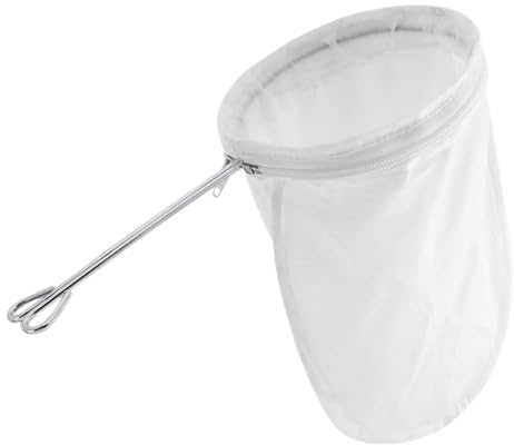 UIEXEA Bolsa de Leche, Bolsas Colador de Malla Fina con Mango Acero Inoxidable, Bolsa Leche Vegetal Reutilizable, Estopilla Filtrante para Bebida Vegetal Café Té Vino Leche Mermelada