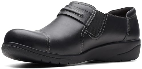 Clarks womens Cheyn Madi Slip On Loafer, Black Tumbled Leather, 7.5 US