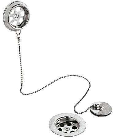 JT Pickfords | Chrome Bath Retainer Plug & Chain Waste with Overflow