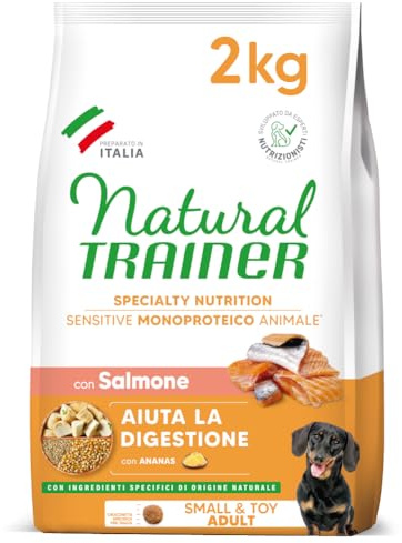 Trainer Sensitive No Gluten Smalltoy Adult Con Salmone E Cereali Integrali, Agnello, 2 kg