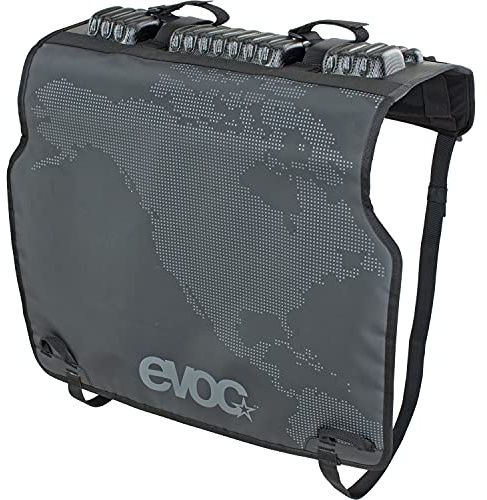 EVOC TAILGATE PAD DUO für Fahrradtransport im Pickup (Fahrradträger ohne Anhängerkupplung, Fixierung von 2 Bikes, Schnellzugriff zum Ladeklappenhebel, Bike - & Heckklappenschutz), Schwarz