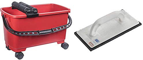 Connex COX790701 Fliesen-Rollenwaschset 22 Liter, Profiqualität & Reibebrett Kunststoff 14 x 28 cm Zellgummi, COX781340