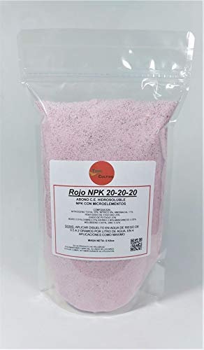 ENGRAIS HYDROSOLUBLE POUR L'IRRIGATION. NPK 20-20-20 AVEC MICRO NUTRIENTES. 5 KG. ENGRAIS COMPLET POUR PLANTES. TC ROJO