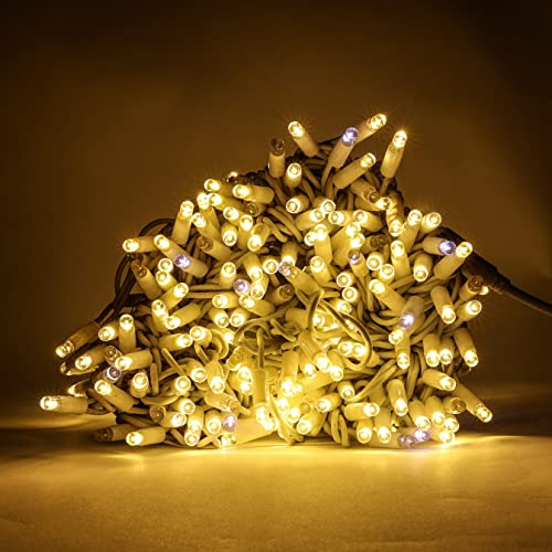 Luccika, Stringa LED MaxiLed 8mm Professionale, Giallo con Flash Bianco Ghiaccio, 30 Metri - 300 LED