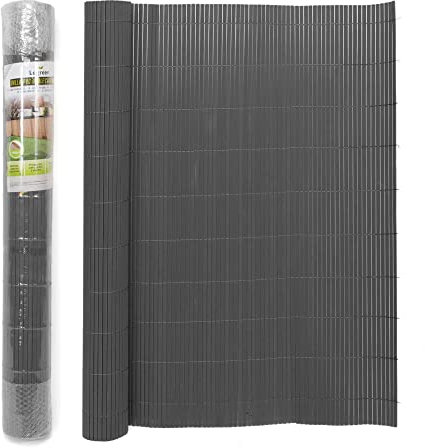 THE SECRET HOME – Cañizo PVC de Doble Cara - Densidad 1000 g/m2 - Largo. 3 m x Alto. 1 m – Color Negro - Valla de Ocultación Resistente - Protección Visual Privacidad para Jardín, Balcón o Terraza