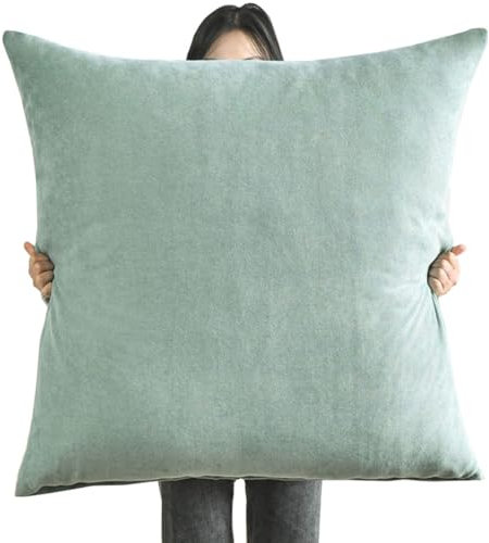 Samt Kissenbezug 80x80,60x60 Kissenhülle Boho,Sofa Dekokissen Bezug 50x50 Couch Kissenbezüge 70x70 Abnehmbare Kissenüberzug und Atmungsaktiv Kopfkissenbezug mit Reißverschluss ( Color : Lake Blue , Si