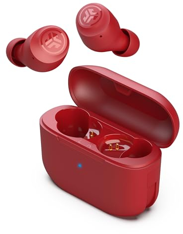 JLab Go Air Pop+ True Wireless Earbuds, In Ear Headphones, Bluetooth Earphones, 35H Playtime Ear Buds, Bluetooth Earbuds with Microphone, USB-C Charging Case, Dual Connect, EQ3 Sound, Rose