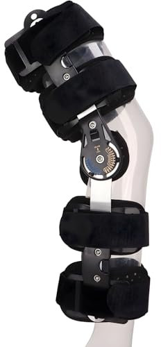Vexorium Orthèse d'immobilisation du Genou articulée, stabilisateur pour blessure du LCA, MCL, PCL, stabilisateur de Soutien orthopédique médical après Chirurgie,Left Side