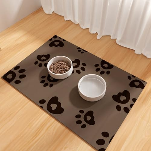 Tappetino assorbente per cani 40x 60cm, tappetino assorbente per ciotola d'acqua per cani, tappetino in gomma per cibo per animali domestici, tappetini per alimenti per animali domestici pe