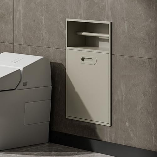 Mensola impermeabile da incasso per doccia, in acciaio inox, per bagno, carta igienica e articoli da toeletta, con cestino integrato per cucina, soggiorno e hotel