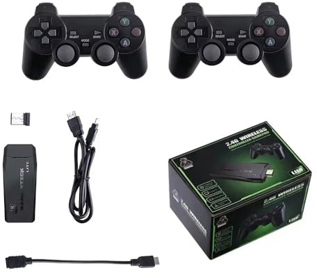 SingYao Consola de Juegos Retro Inalámbrica, 2026 Nueva Versión, Dongle HDMI 4K, 9 Emuladores Incorporados, 20000+ Juegos Preinstalados, Set con 2 Mandos Negros