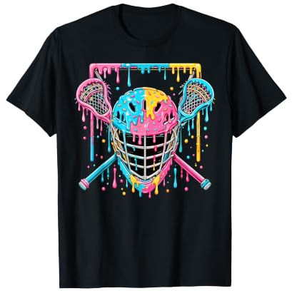 Colorful Sprinkles Ice Cream Drip Lacrosse Helmet T-Shirt
