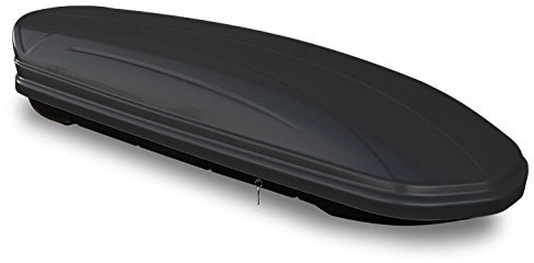 Dachbox schwarz matt VDP MAA320M günstiger Auto Dachkoffer 320 Liter abschließbar + Alu-Relingträger Dachgepäckträger aufliegende Reling im Set kompatibel mit Hyundai Tucson TL ab 2015