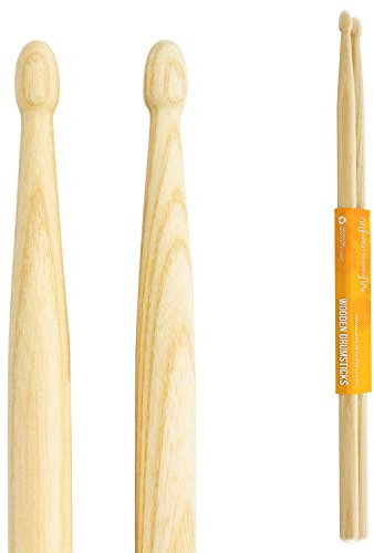 World Rhythm Drumstick 5A von World Rhythm - 5A Drumstick-Paar aus Walnussholz mit Holzspitze
