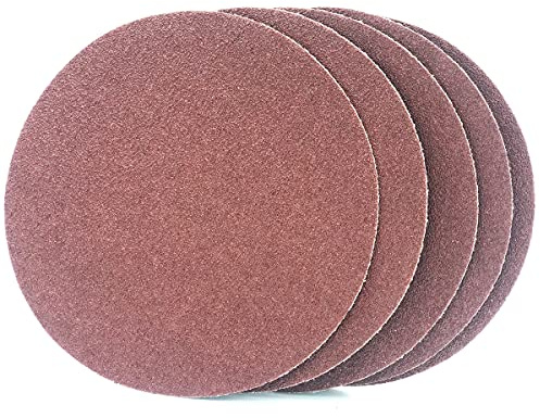FEIHU 30 Pcs Self-Adhesive 250 mm Sanding Discs Alumina,Self Stick Grit 5 Each ofP60, P80, P120, P180, P240 and P320 10 inch Sanding Discs Pads for Sanding Wood, Paint,Plastic, Plaster and Metal