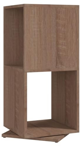 vidaXL Armario Giratorio Estante Estudio Oficina Despacho Librería Lbros Estantería Salón Sala de Estar Contrachapada Roble Sonoma 34,5x34,5x75,5 cm