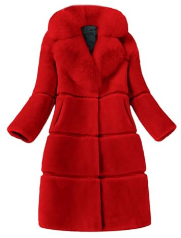 Chaqueta de piel para mujer, elegante, abrigo de pelo largo, a la moda, abrigo de invierno grueso, tallas grandes, chaqueta de piel a rayas, con cuello de pelo, chaqueta de peluche con bolsillos