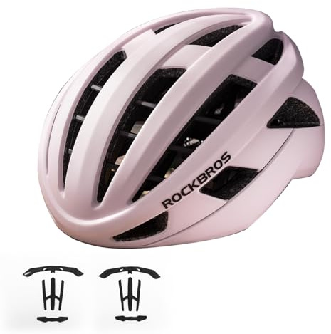 ROCKBROS Casco da Bici, Casco Ciclismo, Caschi per Bicicletta Ammortizzato Aerodinamico Regolabile Uomo Donna, Adatto per MTB, Bici da Corsa, Monopattino Elettrico, M(54-58cm) / L(58-62cm)