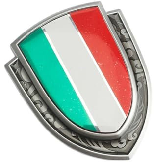 Adesivo per Auto con Bandiera Italia, 3D Silicone Adesivi Resinati Bandiera Nazionale Regno Italia Italia Argento Emblema per Auto Moto Finestrìno Scooter Bici Motociclo Tuning