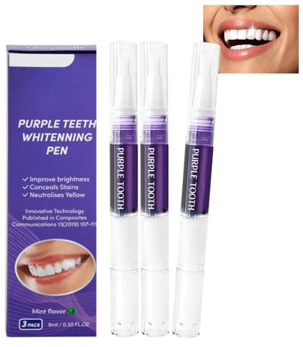 Zahnaufhellung Whitening Pen, Purple Teeth Bleaching Stift, Zähne Aufhellen Efficiently Schnelles Removes Tough Stains