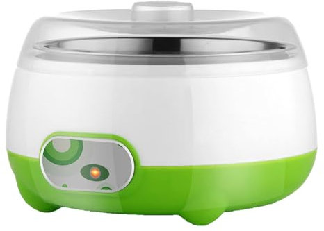 El Ectric Yaourtière à température constante de 1 L avec pot intérieur en acier inoxydable fait maison pour yaourt biologique à la maison NyC592 (vert, A)