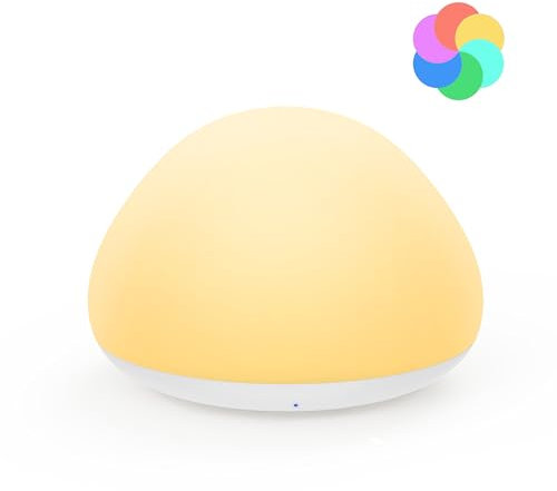 JolyWell Nachtlicht Kinder, RGB Silikon Stilllicht Nachttischlampe, USB Wiederaufladbar, Mit Timer Dimmbar Touch Kinderbett Nachtlicht, Kinder Schlafzimmer Dekor Kinder Geschenke