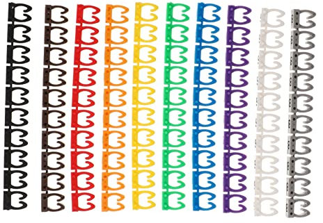 CHICAMPERA 100pcs Assorted Wire Markers Cable Tags Numbered Cable Label Identifiers 6mm Buckle Style Wire Tags for Organized Home and Office Wiring Systems