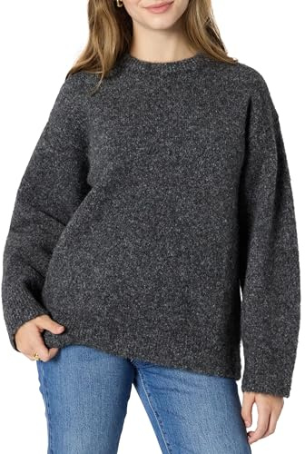 Amazon Essentials Women's Oversized-Fit Faux Mohair Crewneck Jumper