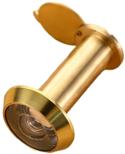 Homeponnew Judas de porte en laiton, grand angle de 220 degrés avec lentille optique HD et couvercle arrière anti-regard, réglable pour une épaisseur de porte de 35 à 80 mm, construction en cuivre