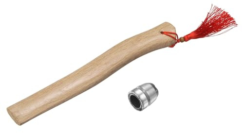 QUARKZMAN Manico Di Ascia In Legno Di Sostituzione 12.6 Manici Universali In Hickory Per Ascia Da Campeggio E Giardinaggio Con Cunei Rotondi